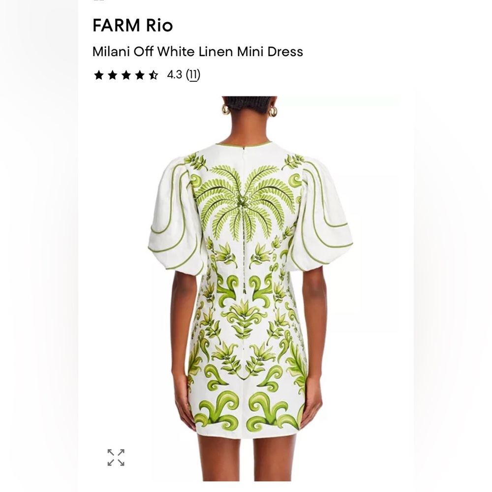 FARM Rio Milani off-white linen mini dress - Picture 4 of 7